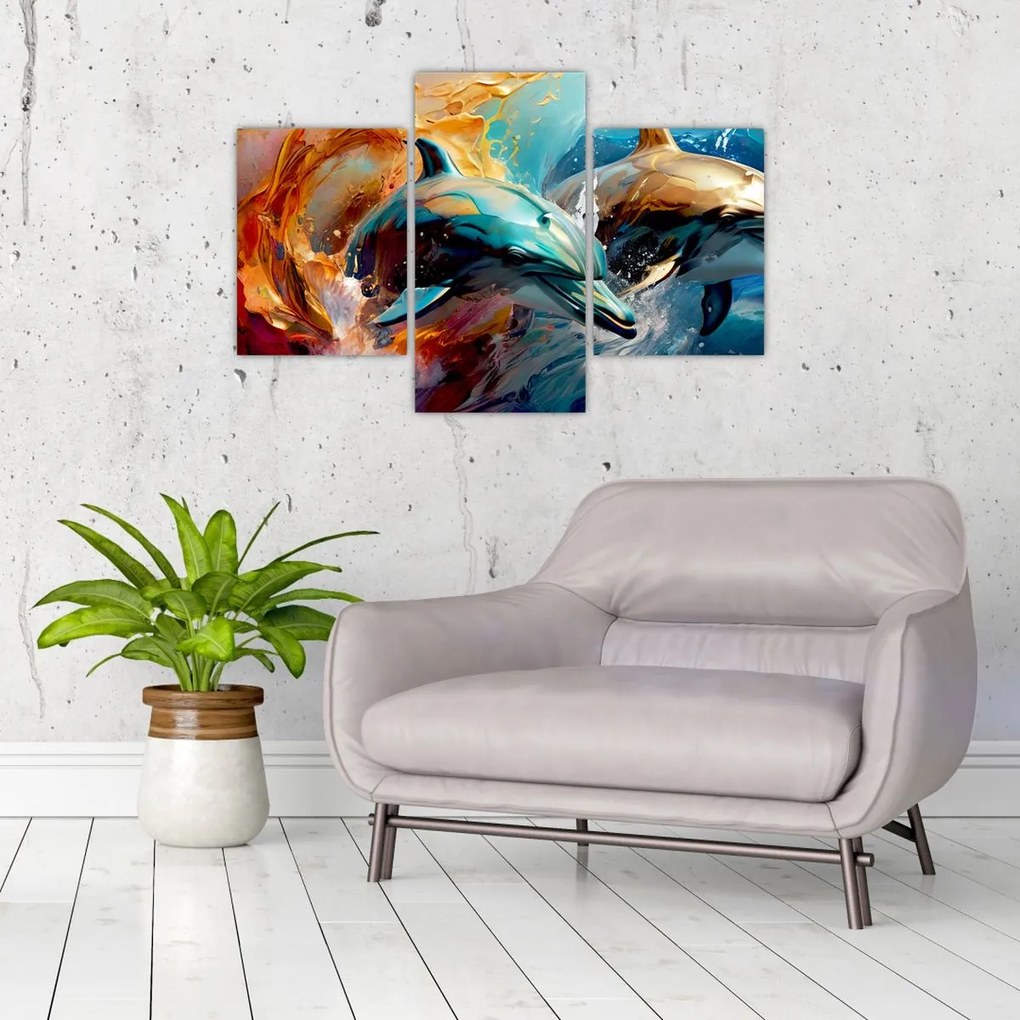 Tablou - Pictură de delfin (90x60 cm)
