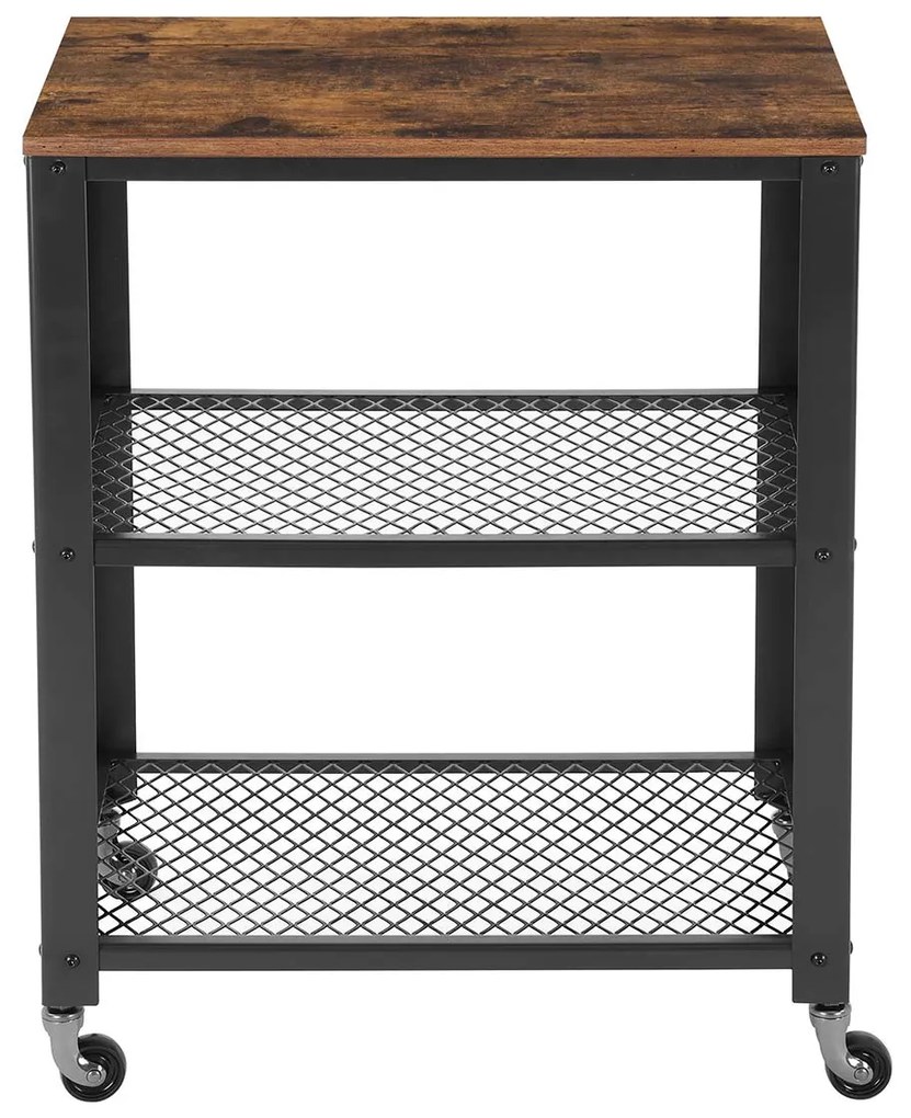 Masuta pe roti TAYLOR 60x40 cm, maro rustic