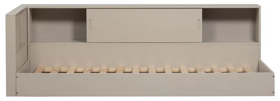 Pat gri/bej din lemn de pin fără somieră 90x200 cm Carter – WOOOD
