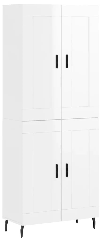 3199699 vidaXL Dulap înalt, alb extralucios, 69,5x34x180 cm, lemn compozit