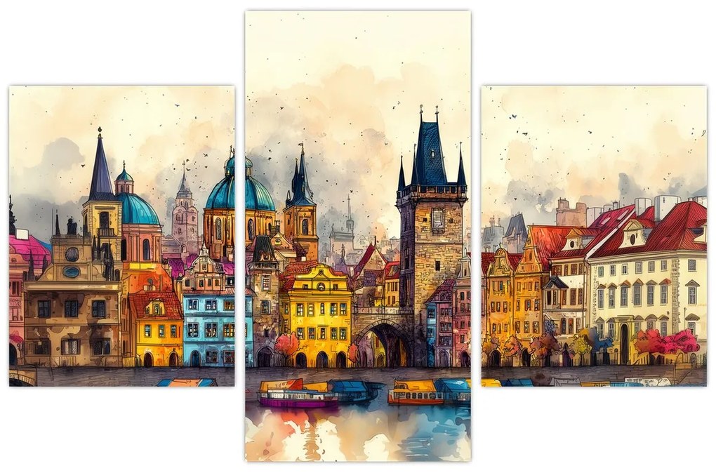 Tablou - Toamna în orașul pictat (90x60 cm)