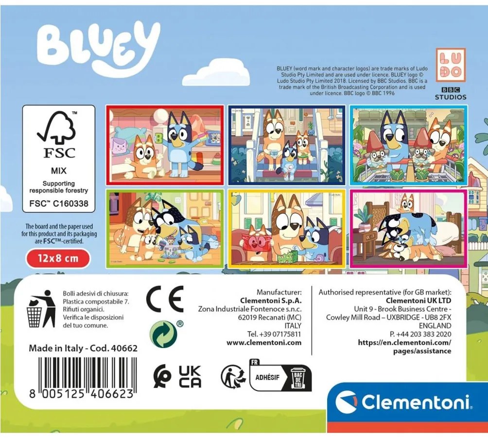 Bluey Play All Day cuburi de poveste set 6 Clementoni
