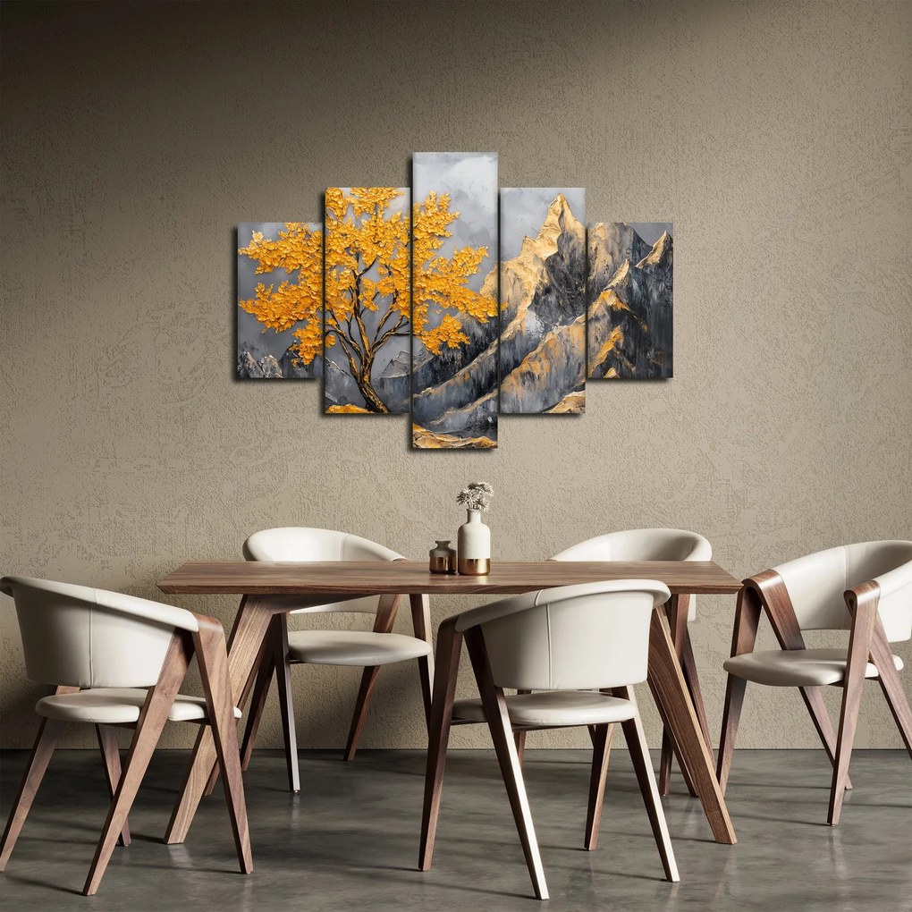 Tablou – Arbore auriu în munți (150x105 cm)