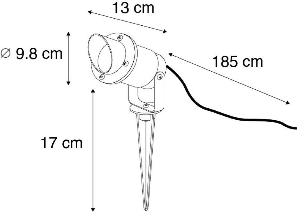 Spot inteligent cu pichet negru IP65 cu Wi-Fi GU10 - Done