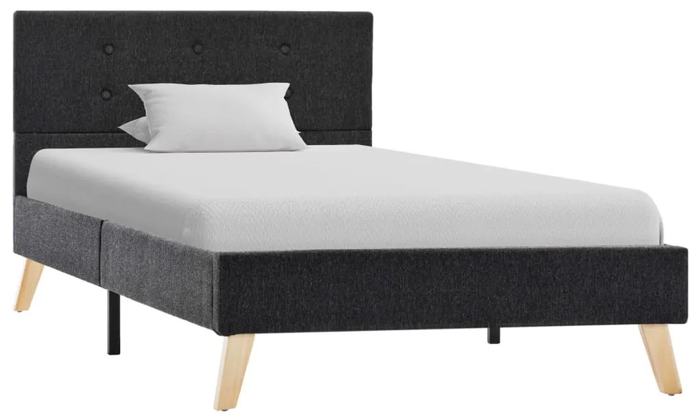 284810 vidaXL Cadru de pat, gri închis, 90 x 200 cm, material textil