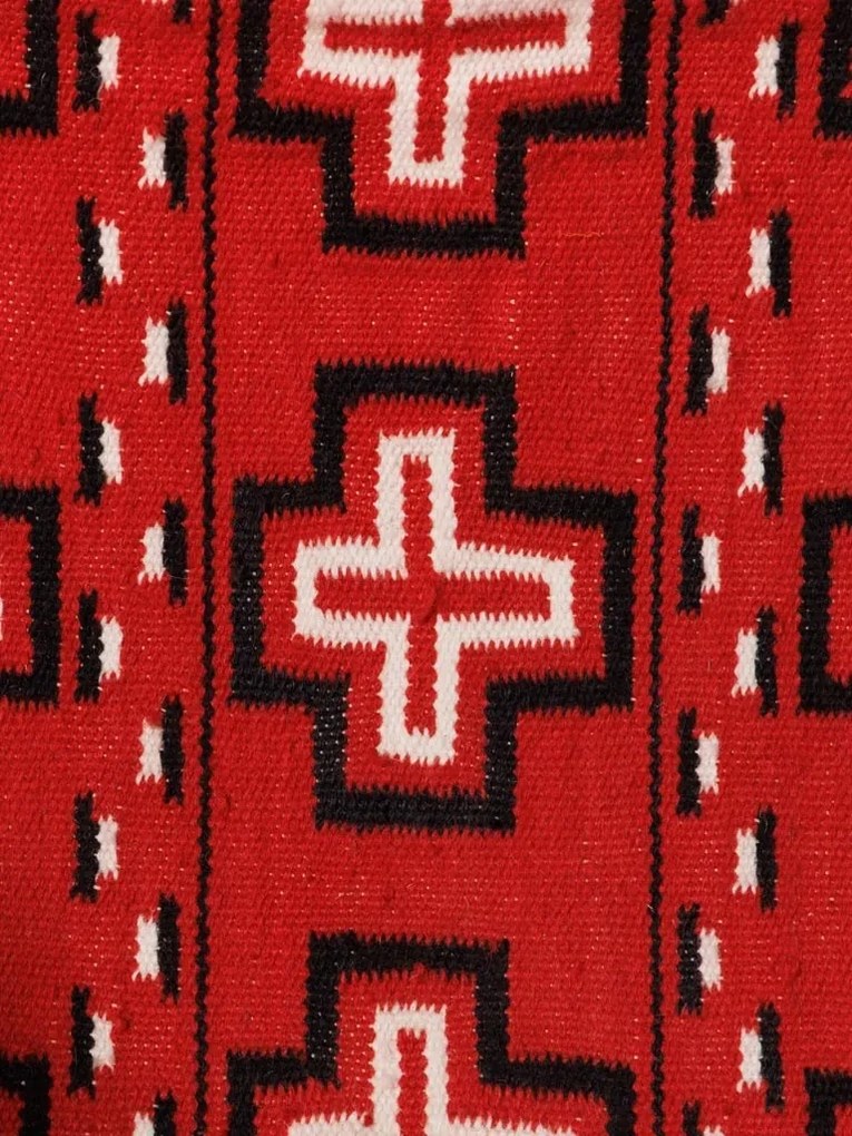 Fotoliu kilim roșu din bumbac cu structură din lemn de mango, „Altierra”