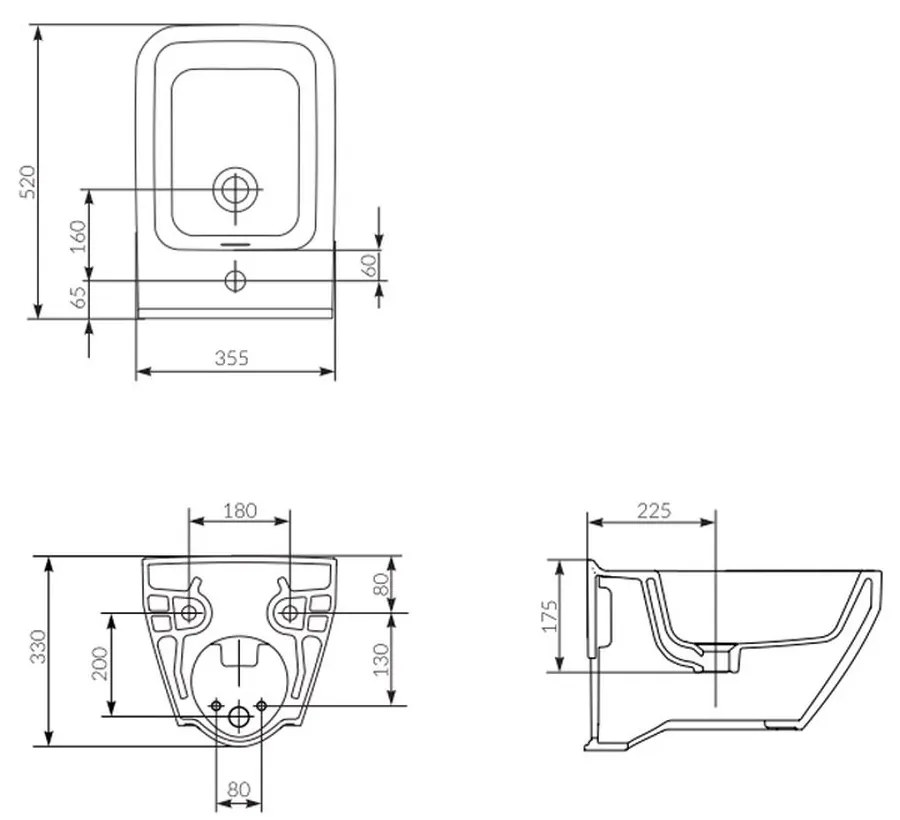 Set vas wc suspendat rimless cu capac soft close si bideu Cersanit Crea