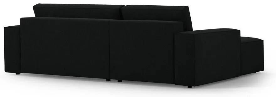 Colțar negru extensibil cu tapițerie din țesătură bouclé (cu colț pe partea stângă ) Jodie – Micadoni Home