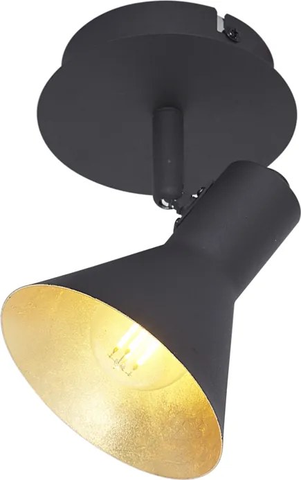 Spotlight modern negru cu auriu 1 lumină - Magno