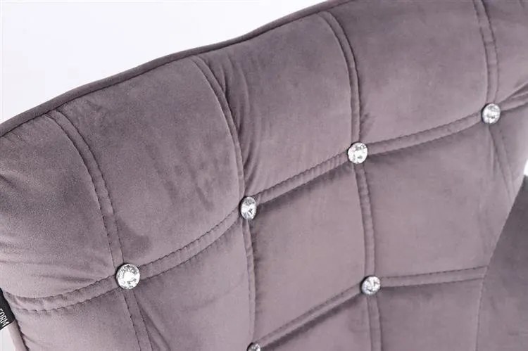 HR804CCROSS scaun Catifea Grafit cu Bază Aurie