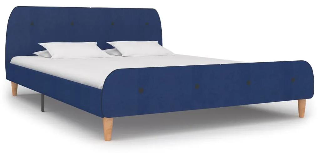 280929 vidaXL Cadru de pat, albastru, 160 x 200 cm, material textil