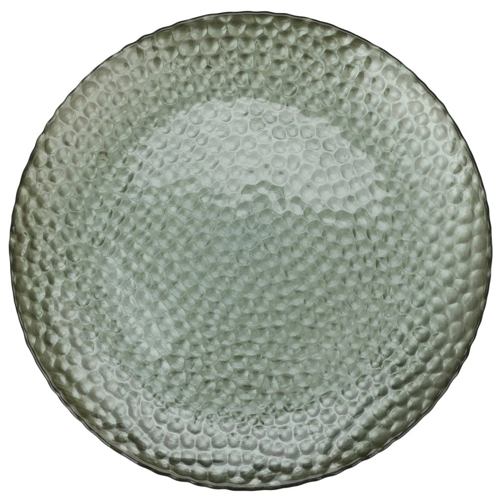 Farfurie intinsa Sage din sticla, verde, 28 cm