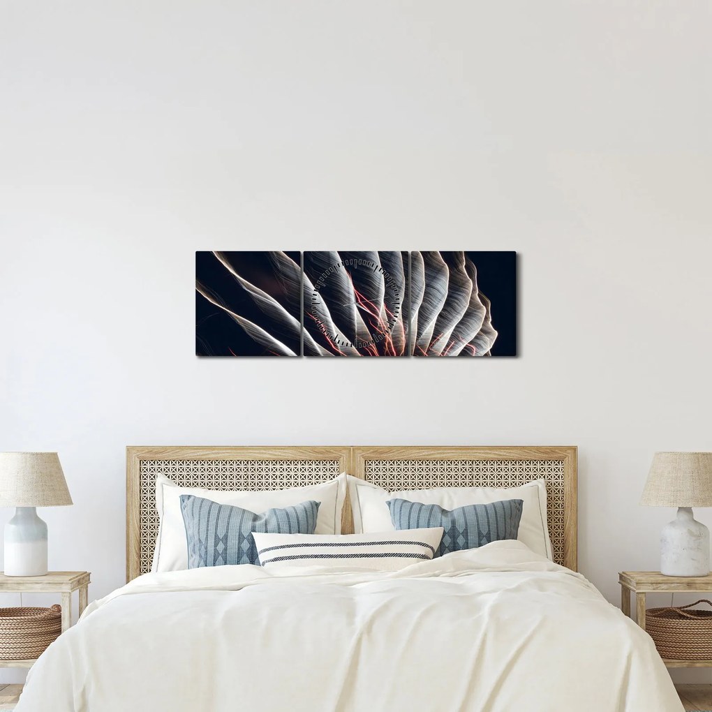 Tablou - Descărcare de lumini (cu ceas) (90x30 cm)