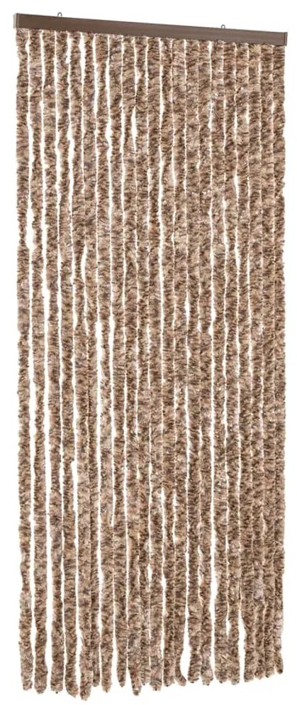 Perdea pentru insecte, bej si maro inchis, 90x200 cm, chenille