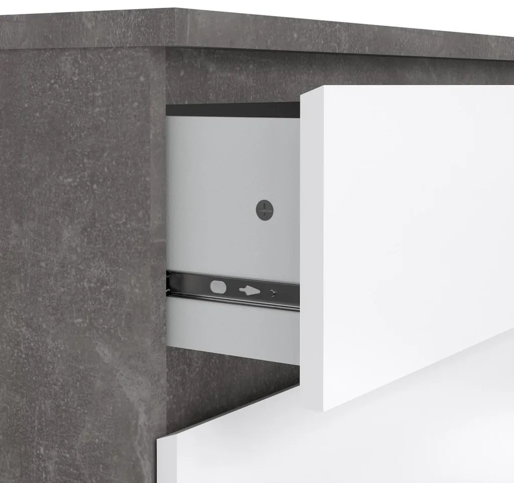 Comodă Simplicity 77 x 50 x 70 cm, gri / alb lucios