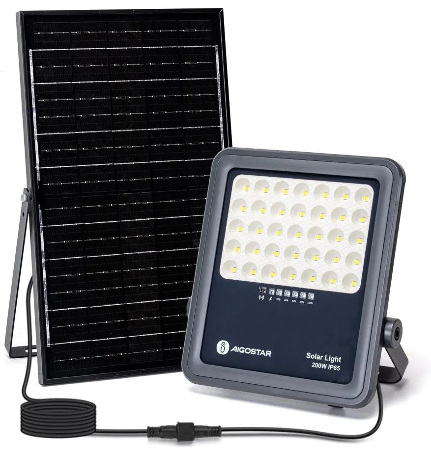 Aigostar - Reflector solar LED reglabil/200W/3,4V IP65 + telecomandă