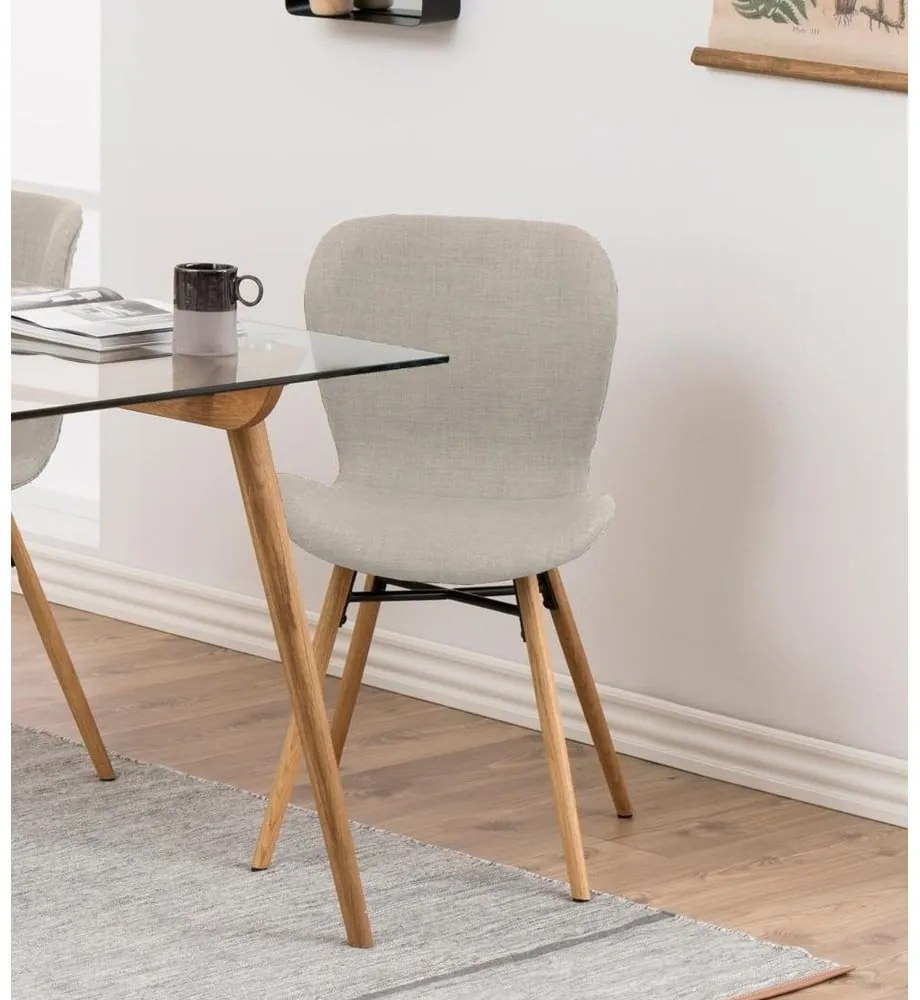 Scaune de dining bej/natural 2 buc. Batilda – Actona