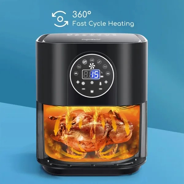 Friteuză cu aer cald Aigostar 1500W/230V 3,5l negru