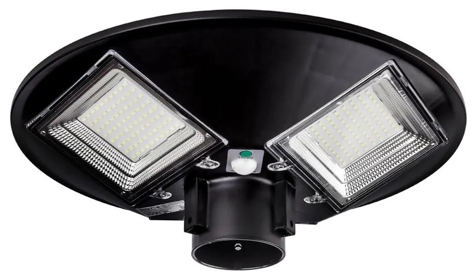 Lampă LED stradală solară cu senzor LED/15W/6V 6500K IP65 negru + telecomandă