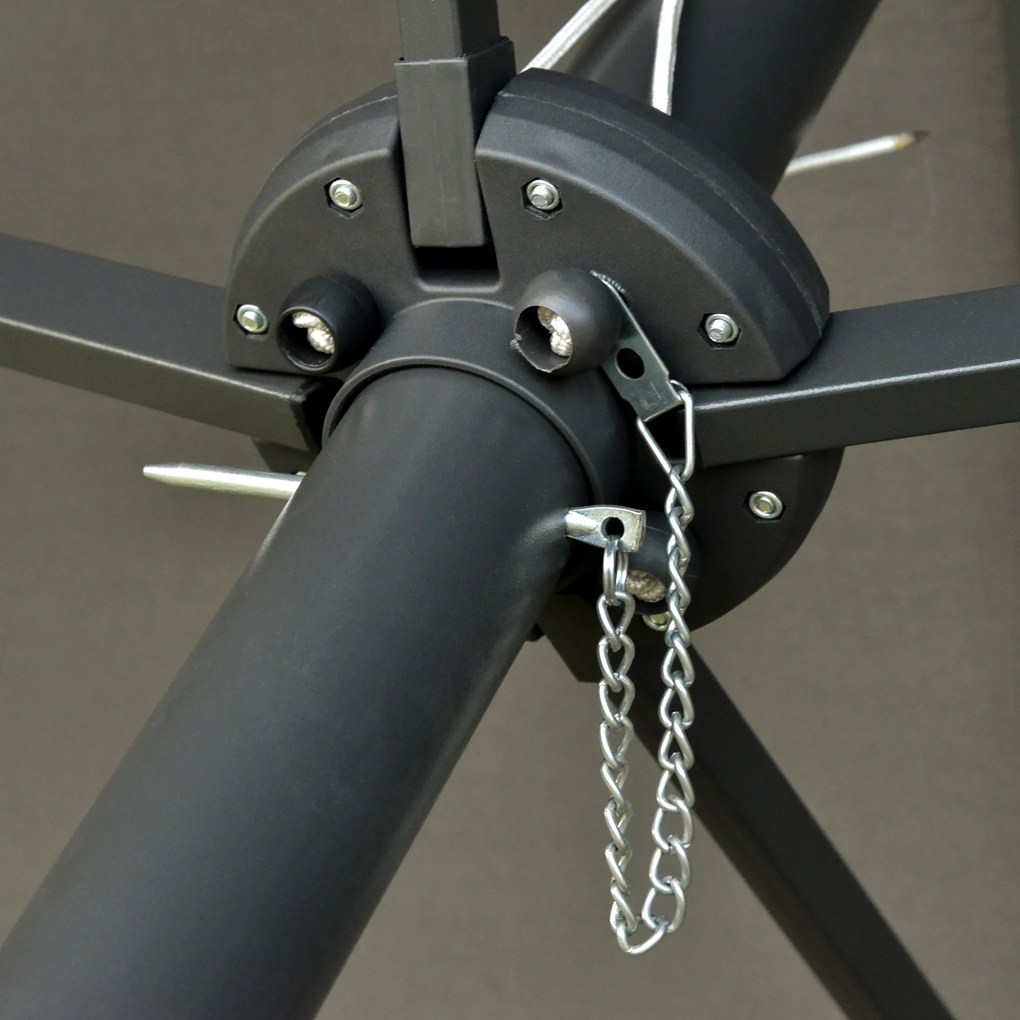 Outsunny Parasolar Ovale Gri Inchis 440 x 256 cm | Aosom Romania