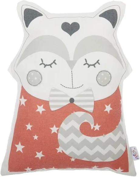 Pernă din amestec de bumbac pentru copii Apolena Pillow Toy Smart Cat, 23 x 33 cm, roșu