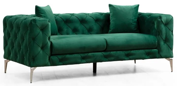 Canapea verde-închis cu tapițerie din catifea 197 cm Como – Artie