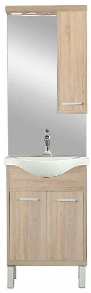 Mobilier complet de baie Nerva 55, stejar Sonoma