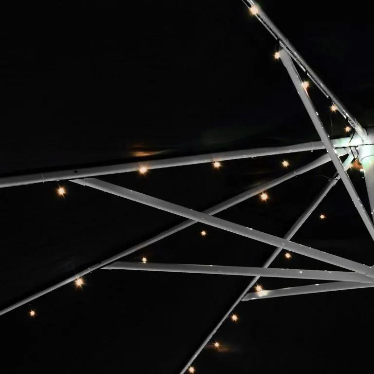 Lant solar pentru iluminarea umbrelelor -72 LED-uri,alb cald