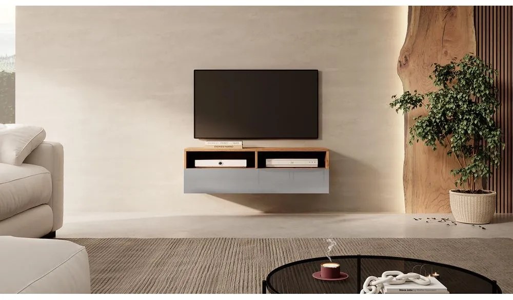 Dulap TV Redcan 100  (stejar wotan + gri). 1098663