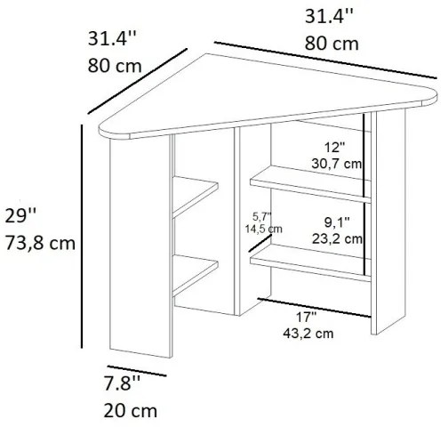 Masă de lucru CORNER 73,8x80 cm antracit
