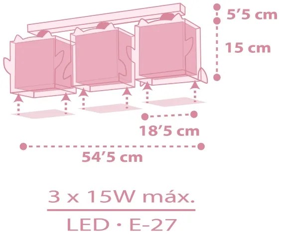 Plafonieră pentru copii Dalber 64483 LITTLE FRIENDS 3xE27/15W/230V