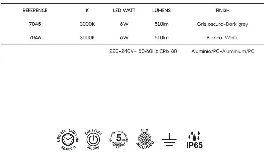 Aplica LED iluminat exterior modern IP65 ALPINE gri inchis