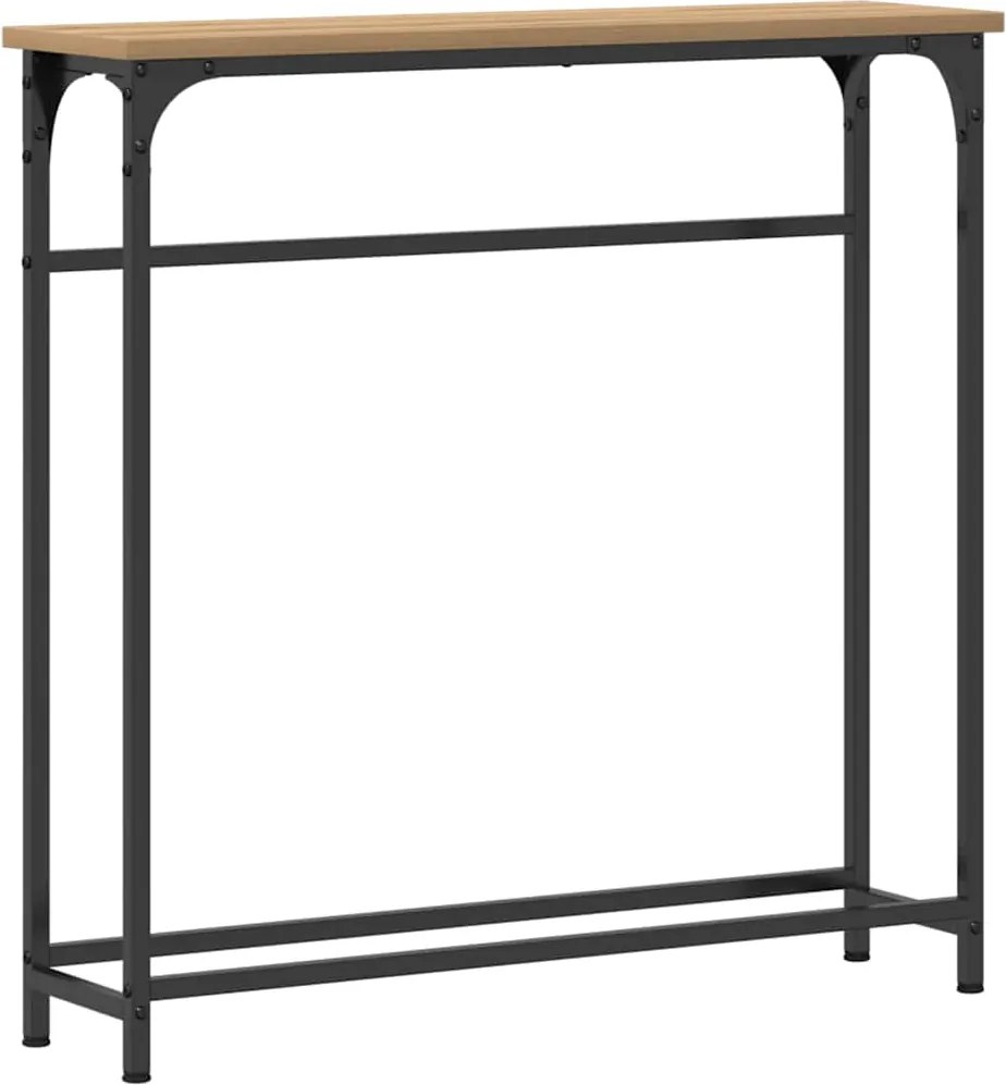 vidaXL Masă de consolă cu raft Stejar Artizanal 75 x 19,5 x 75 cm