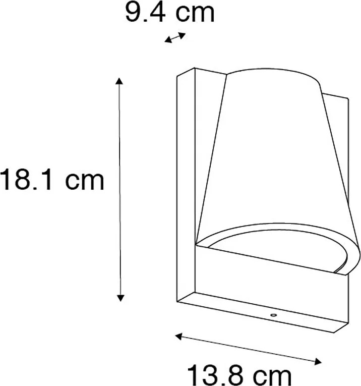 Aplică inteligentă de exterior neagră IP44 cu WiFi GU10 - Femke