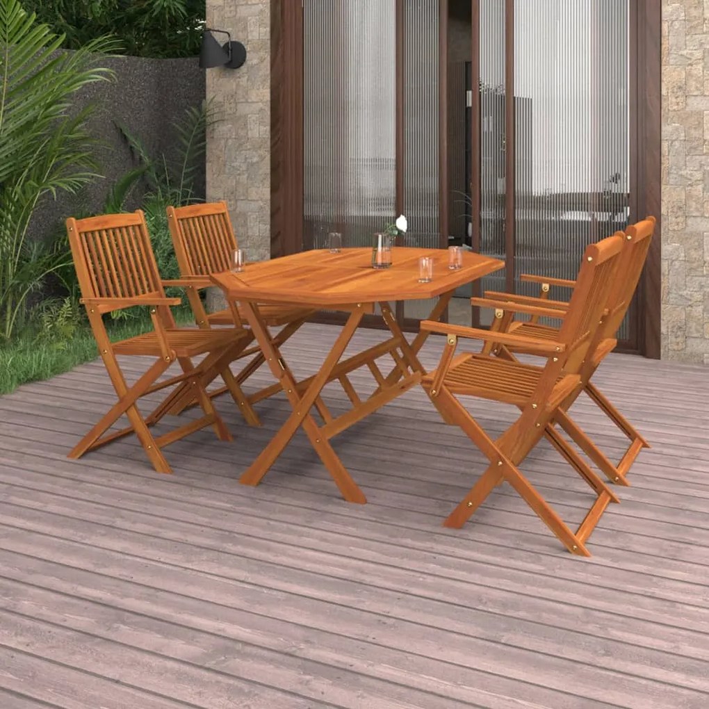 3086996 vidaXL Set mobilier de grădină, 5 piese, lemn masiv de acacia