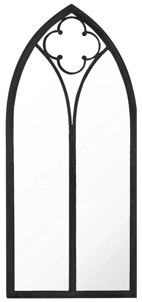 Oglinda de gradina, negru, 100x45 cm, fier pentru uz exterior 1, Negru, 100 x 45 cm