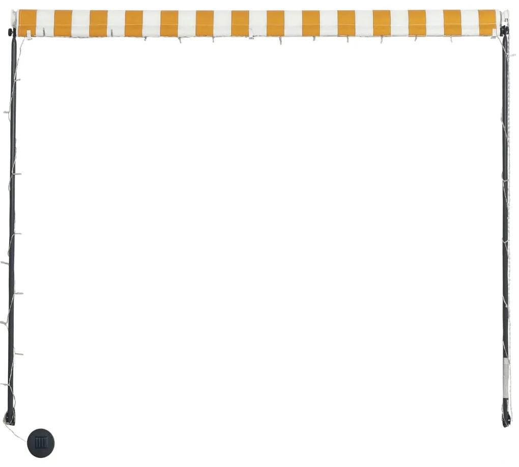 Copertina retractabila cu LED, galben si alb, 100 x 150 cm Galben si alb, 100 x 150 cm