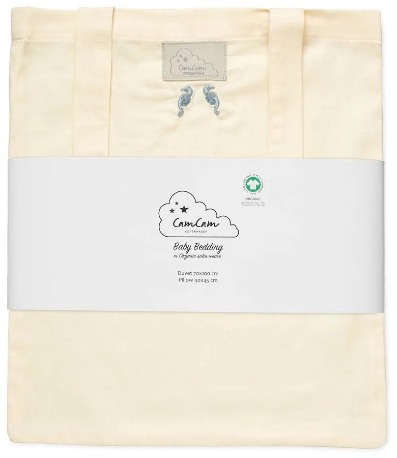 Lenjerie de pat pentru copii, galben-deschis din bumbac organic pentru pătuț 70x100 cm Sea Garden – Cam Cam Copenhagen