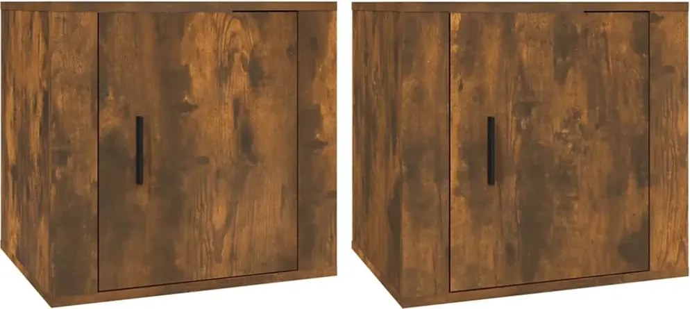 vidaXL Noptiere, 2 buc., stejar fumuriu, 50x39x47 cm