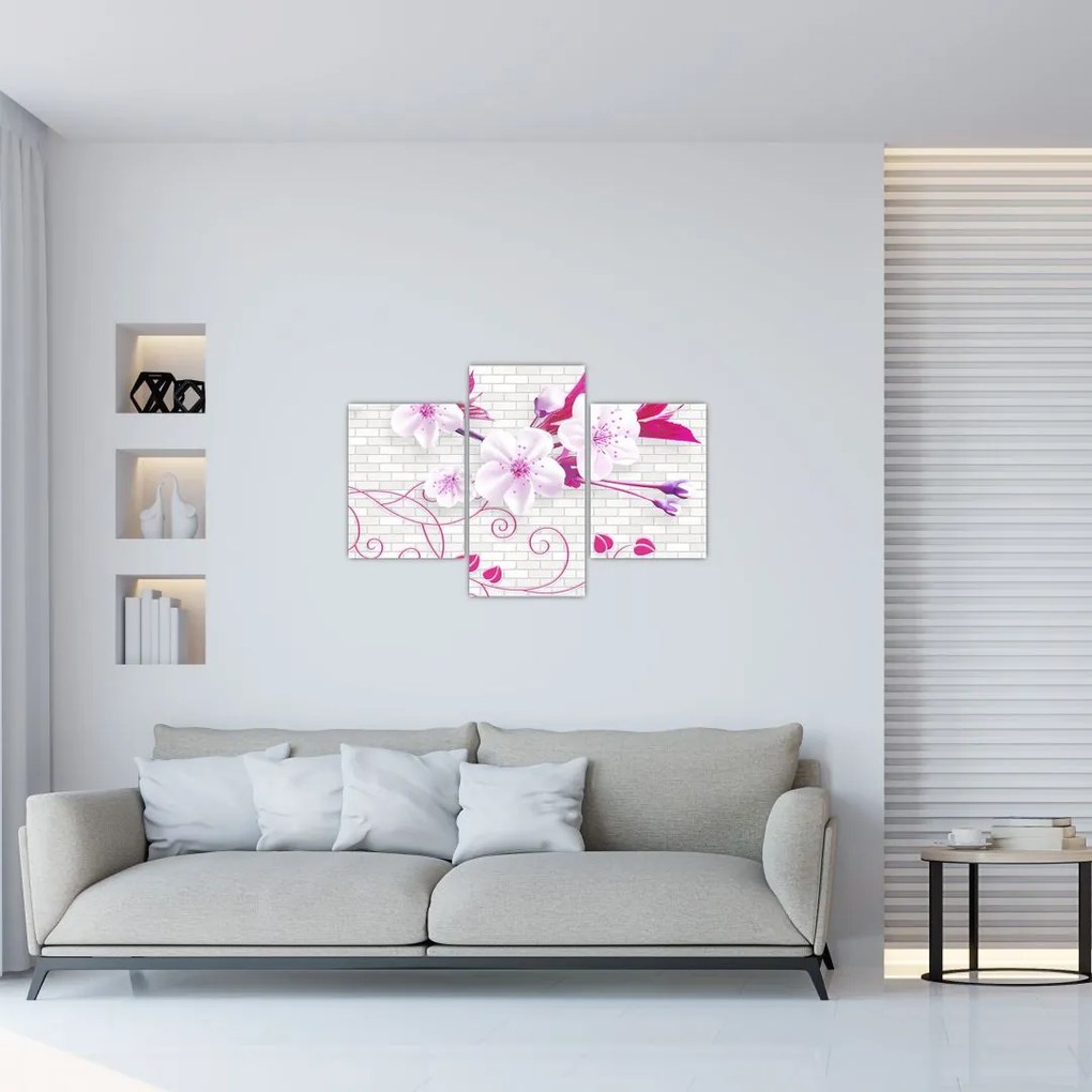 Tablou cu creangă înflorită (90x60 cm)