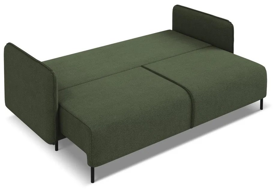 Canapea verde extensibilă/cu spațiu de depozitare 226 cm Luana – Makamii
