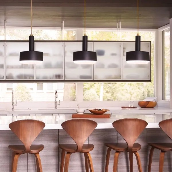 Hinkley HK-CEDRIC-P-M-BK - Lustru cu tijă CEDRIC, 2xE27/60W/230V, Ø33 cm, auriu/negru