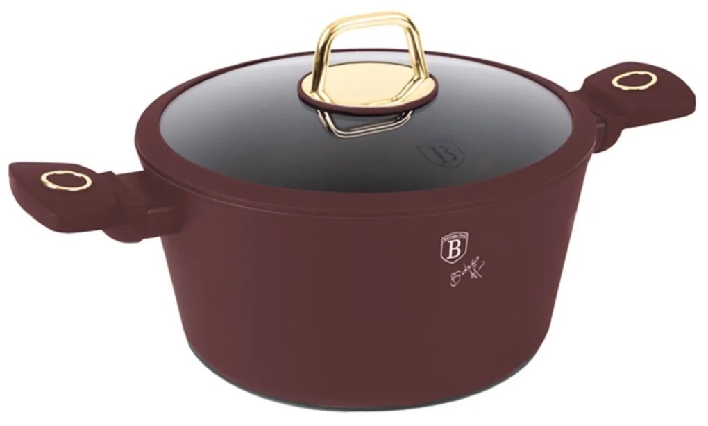 Oală cu capac 30 cm, 8L – Berlinger Haus Leonardo Collection BH 8043, cu strat titan, perfectă pentru mese mari și curățare rapidă