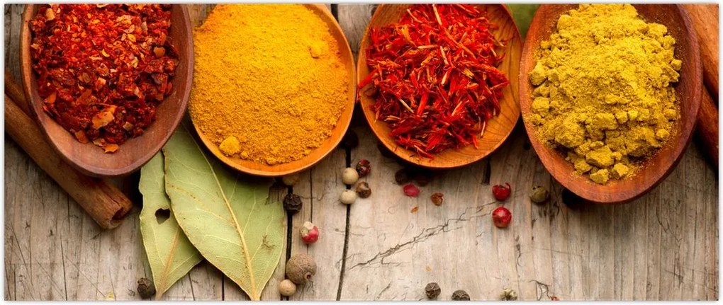 Tablou - Condimente pe lemn (120x50 cm)