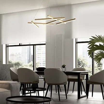 Lustra LED design modern Line auriu mat 3000K