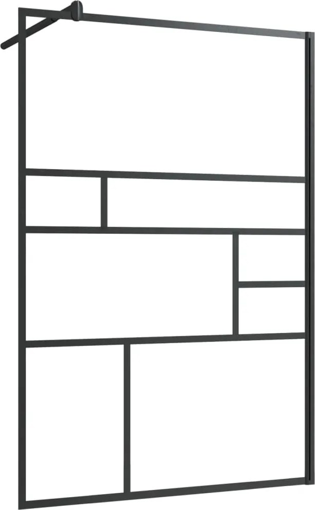 vidaXL Paravan de duș walk-in negru 115x195 cm sticlă ESG transparentă