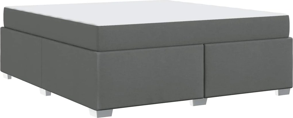 vidaXL Cadru de pat cu saltea Gri închis 180 x 200 cm țesătură