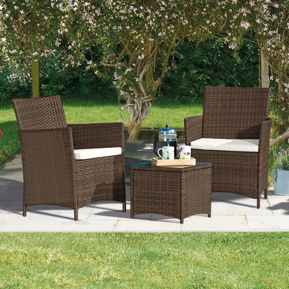 Set din ratan Avenberg VENETO ratan maro / tapițerie bej