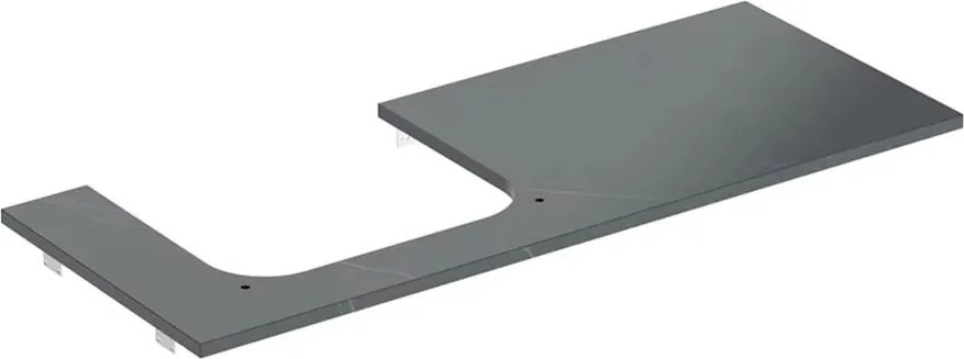 Blat pentru lavoar Geberit One cu decupaj stanga 120 cm tip marmura neagra