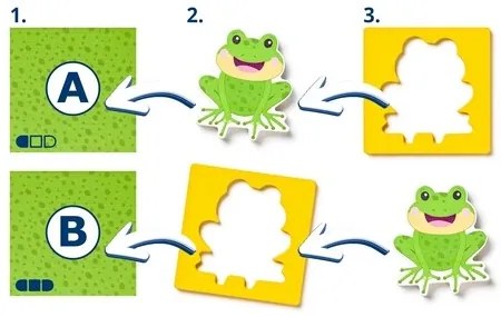 Puzzle cu animale Woody, forme-culori